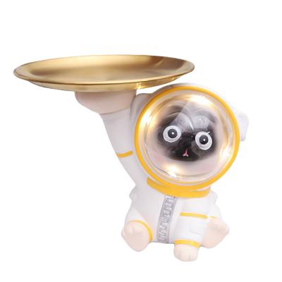 China China Astronaut Space Vientiane Dog With Lamp Tray Living Room TV Cabinet Candy Dish Light Decoration for sale