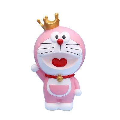 China Creative Cute Gifts Holiday Resin Cat Cartoon Crown Piggy Bank Piggy Bank Student Kids Holiday Laying Home Decorations for sale