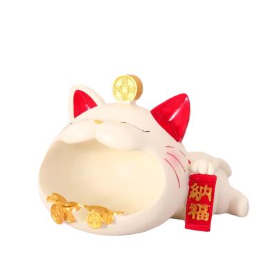 China New modern creative lucky office furnishings cat store opening decoration resin gift for sale