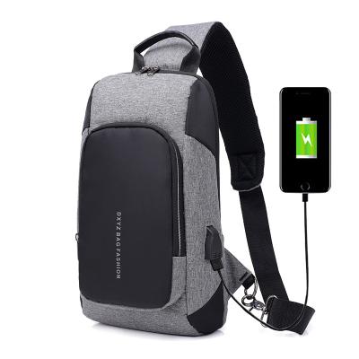 China Light Weight Popular Chest Bag Cross Cargo Sling Body Backpack Bag For Men With USB Port for sale