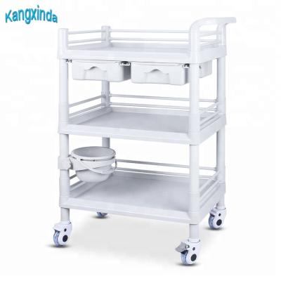 China Durable Multifunctional Nursing Trolley ABS Medical Trolley For Hospital Clinic Beauty Salon for sale