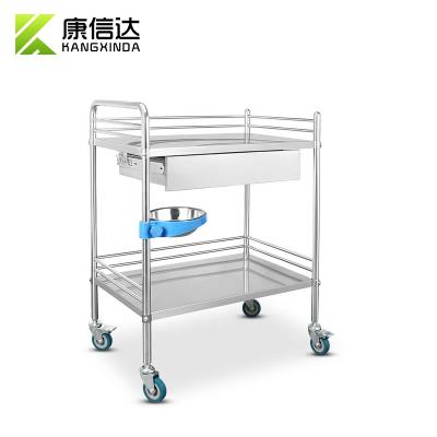 China Stainless Steel Detachable Detachable Hospital Trolley Medical Trolley With Wheels And Drawer for sale