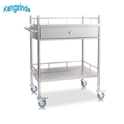 China Modern High Quality Stainless Steel Hospital Trolley With Drawers And Wheels for sale