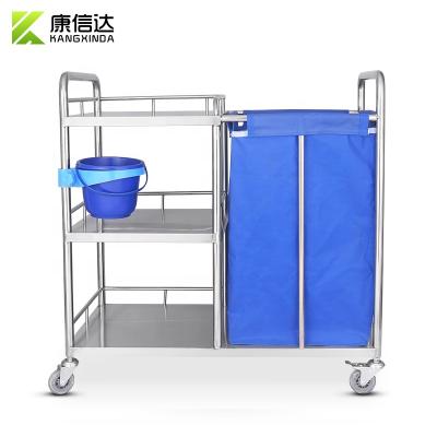 China Stainless Steel Detachable Canvas Hospital Nursing Trolley Medical Trolley With Wheels for sale