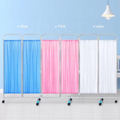 China Thickened Stainless Steel Clinic Partition Curtain Portable Hospital Ward Folding Screen for sale