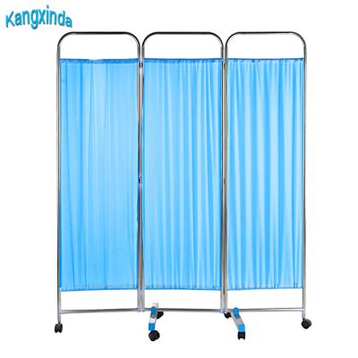 China Modern Folding Stainless Steel Portable Hospital Medical Ward Screen With Wheels for sale