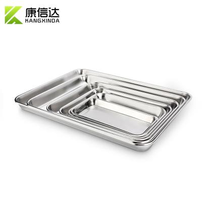 China Reusable Hospital Surgical Medical Square Plate SUS304 Stainless Steel Dental Instrument Tray for sale