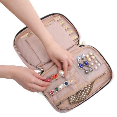 China Eco - Friendly Polyester Travel Jewelry Packaging Organizer Storage Bag For Rings Earrings for sale