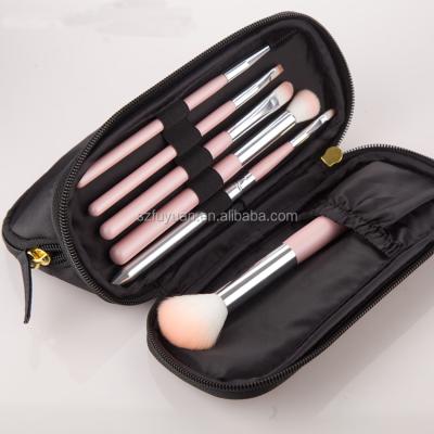 China Lady Make Up Professional Simple Black Cosmetic Brush Bag Wholesale Bag Makeup Brush Bag And Cases for sale