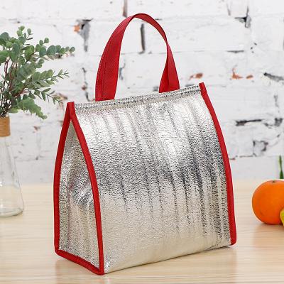 China FuYuan Insulated Cooler Bag With Handle Nonwoven Fabric Bag Disposable Aluminum Foil Insulated Cooler Bag for sale