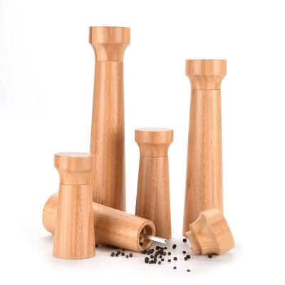 China Viable 5 PCS IN A Set Grain Grinder With Adjustable Core Bamboo Salt Pepper Mills From Kitchen Tools Maker for sale