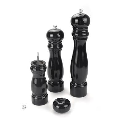 China 3PCS Sustainable Premium Wooden Manual Pepper Mill Salt Peppercorn Grinder Set for sale