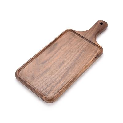 China Classic Coffee Dish Wooden Tea Table Stand Cake Server Walnut Rectangle Wooden Tray 350*150*20mm for sale