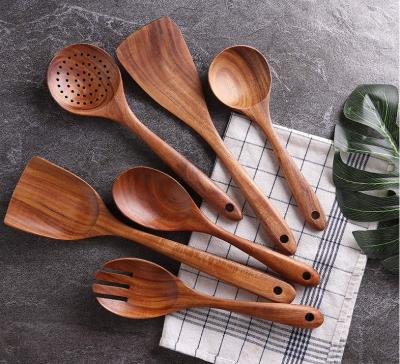 China LOW MOQ Factory Price Sustainable Natural Wooden Handle Kitchen Solid Cutlery Spoon for sale