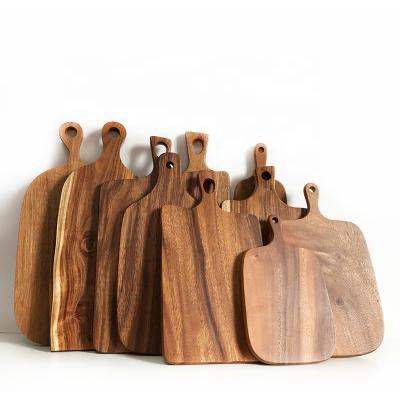 China Sustainable Custom Made Natural Acacia Wood Pattern Chopper For Cheese Cutting Kitchen for sale