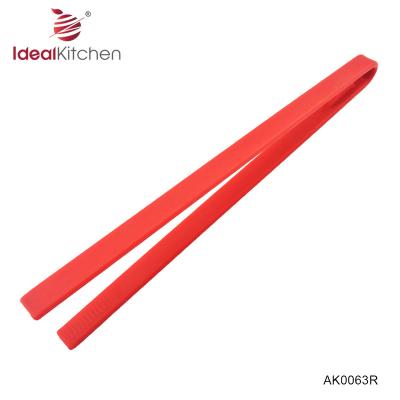 China Free Sample Sustainable Non-Stick Silicone Long Food Tweezers Tongs For Cooking And Serving for sale