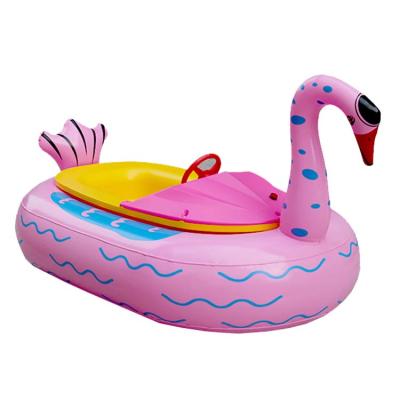 China Animal Indoor Outdoor Inflatable Electric Battery Water PVC Fwulong Tube Parenting Bumper Boat For Kids for sale