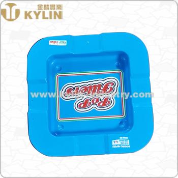 China Restaurant Tinplate Metal Tin Ashtray For Outdoor Promotional Square Cigarette for sale