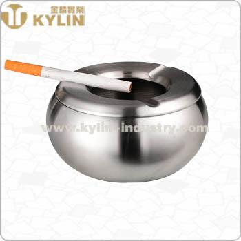 China Restaurant Drum Shape Stainless Steel Ashtray for sale