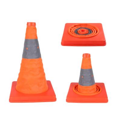 China Road Traffic Safety Safety Cone Light Car Safety Cone Folding Led Reflective Folding Warning Manufacturer With PP And ABS Base for sale