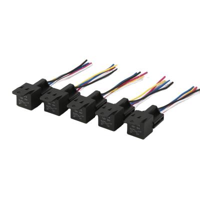 China High Protection 12v 40a Sealed Micro Sealed Automotive Black Relay With Plug for sale