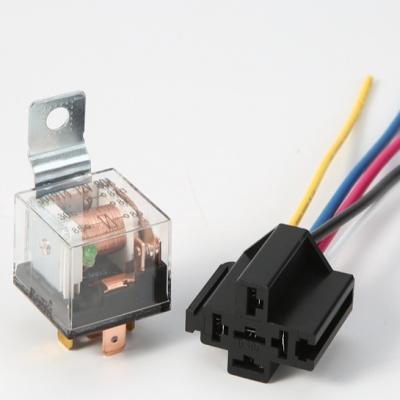 China Sealed Transparent Shell Lamp Conversion Circuit 80a Automotive Relay Square Shape With Plug for sale