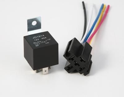 China Nylon Material Iron File Five-Leg 12v40A Sealed Automotive Relay With Socket for sale