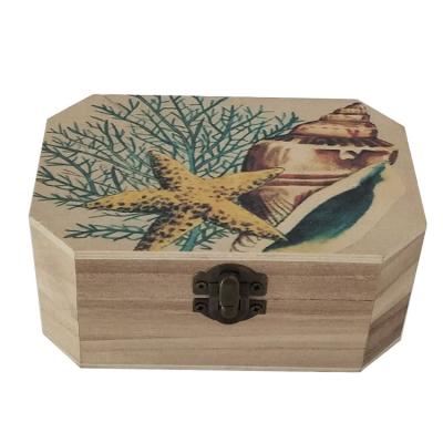 China Handmade Custom Rustic Small Wooden Gift Box Lid Printed Wooden Secret Box for sale