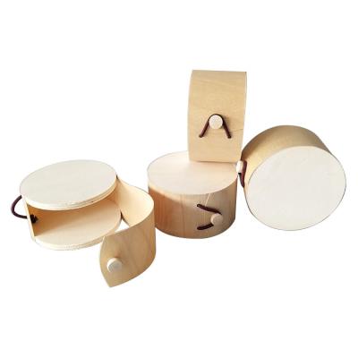 China Handmade Natural Birch Wood Veneer Candy Box Round Soft Wood Packaging Boxes for sale