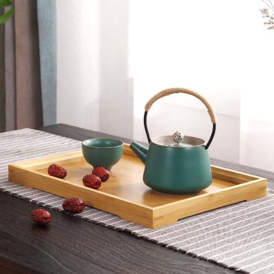 China Eco-friendly Bamboo Wood Tray Beverage Serving Breakfast Trays Japanese Tea Tray for sale