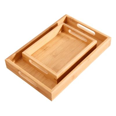 China Rectangle Bamboo Breakfast Bed Eco - Friendly Caring Ottoman Tray Cheap Bamboo Trays for sale