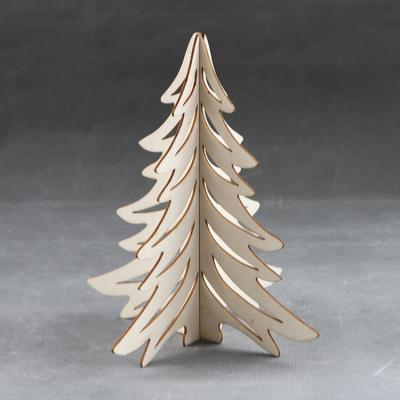 China Europe DIY Modern Wooden Christmas Trees Laser Cut Mini Slat 3D Wooden Tree Stand for sale