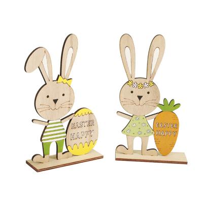 China Europe Wooden Bunny Patterns Home Desktop Wood Easter Rabbit Designs For Crafts for sale