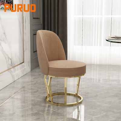 China Wholesale MODERN home furniture PURUO stainless steel dining chairs modern leather dining table and chairs dining room chairs for sale