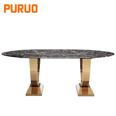 China Modern Dining Room Furniture 10 Seater Modern Marble Dining Table Set for sale