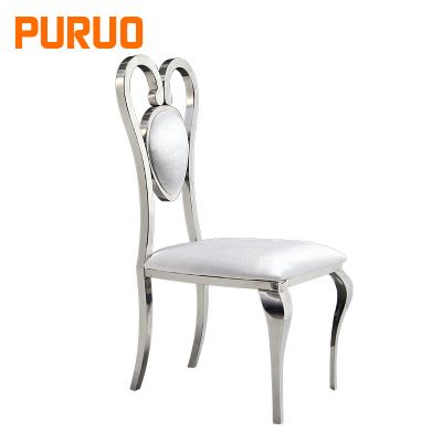 China Modern Dining Chair White Leather Modern Stainless Steel For Dining Furniture for sale