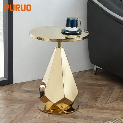 China Hot Selling Gold Modern Coffee Side Table Stainless Steel Small Table for sale