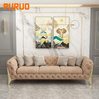 China Hot Selling Luxury Modern Velvet Fabric Sofa Bed Office Wooden Sofa Set Furniture for sale