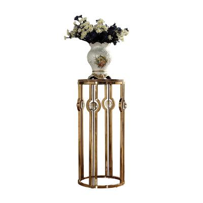 China Modern Luxury Style Mounted Gold Stainless Steel Flower Stand for sale