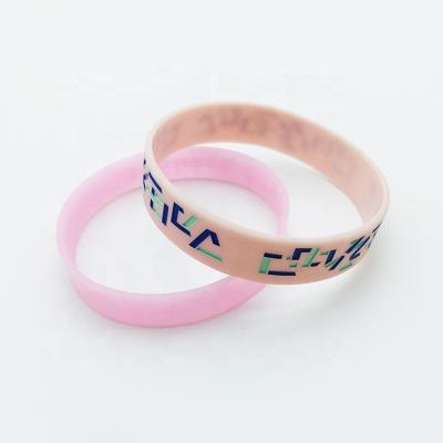 China Advertising gifts Custom Fashion Silicone Rubber Wristband Bracelets For Promotional for sale