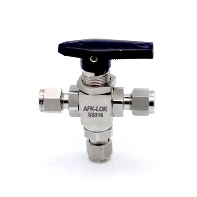 China High Pressure Forged Gas 3-Way Stainless Steel Ferrule OD Ball Valve for sale