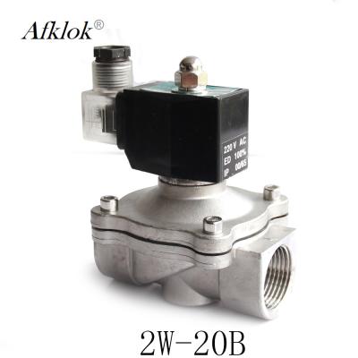 Cina Elettrovalvola a solenoide elettrica dell'acciaio inossidabile di CA di 2W-20B 220V per acqua in vendita