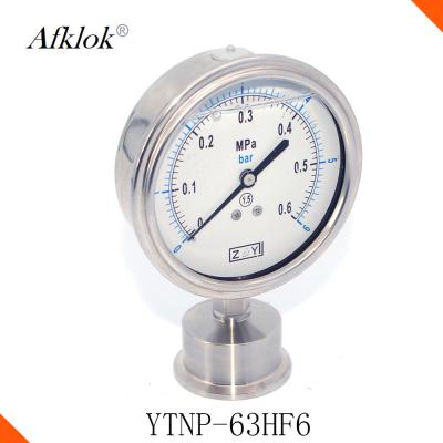 China 63mm Gas Pressure Test Gauge Oil Filled BXGN With Diaphragm Vibration - Proof for sale