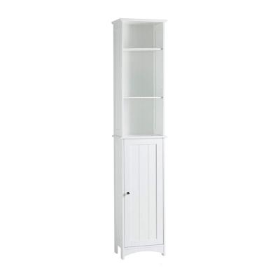 China KD MDF Tall Bathroom Cabinets Easy Assembling Wooden Bathroom Storage Cabinet With Shelf for sale