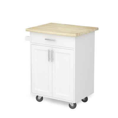 China Modern Simple Vintage Kitchen Furniture Serving Trolley Wood Cart With Draws For Wine Storage for sale