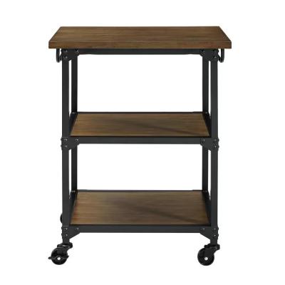 China Easy Assembling Wooden KD Iron Frame Kitchen Cart For Kitchen Furniture for sale