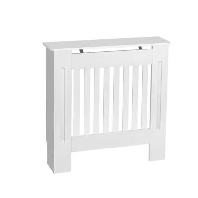 China KD Assembling Modern Design Slatted White Painted Vertical Radiator Cabinet Cover for sale