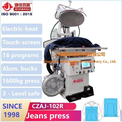 China Plc de la pantalla táctil del equipo de la prensa de planchar del steeam de la fábrica de la chaqueta de los vaqueros que plancha en venta