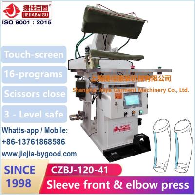 China Presse-Maschinen-automatischer doppelter Ärmel-Ellbogen-Presse-Touch Screen Plc des Stoff-750w zu verkaufen