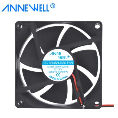 China Hotels 30000 Hours Warranty DC Fan OEM 8020 DC Moter Ball Bearing 8cm Brushless Cooling Ventilation Fan Fan for sale